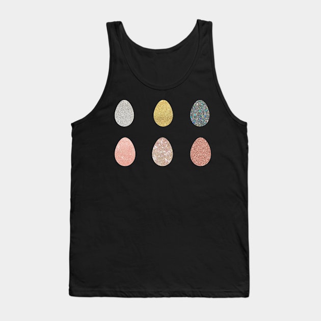 Gold Silver Faux Glitter Easter Eggs Tank Top by Felicity-K